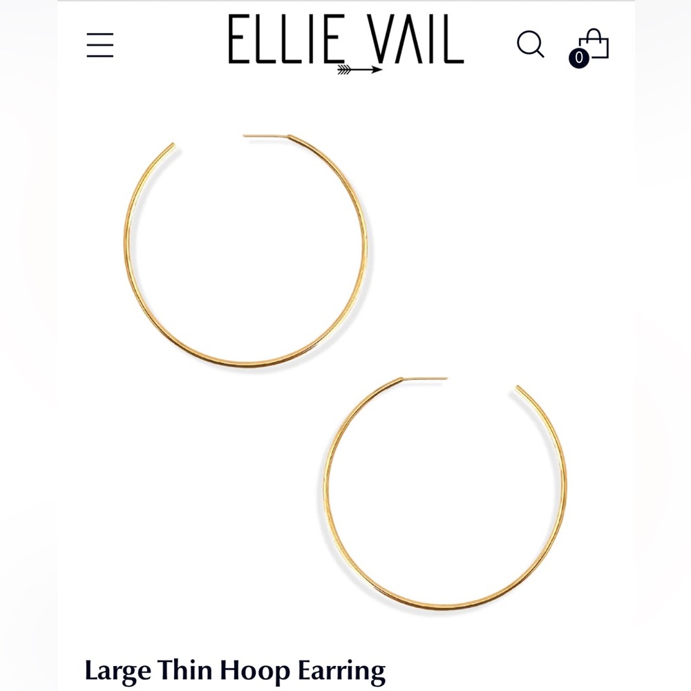 Large gold hoop earrings - 2.5"